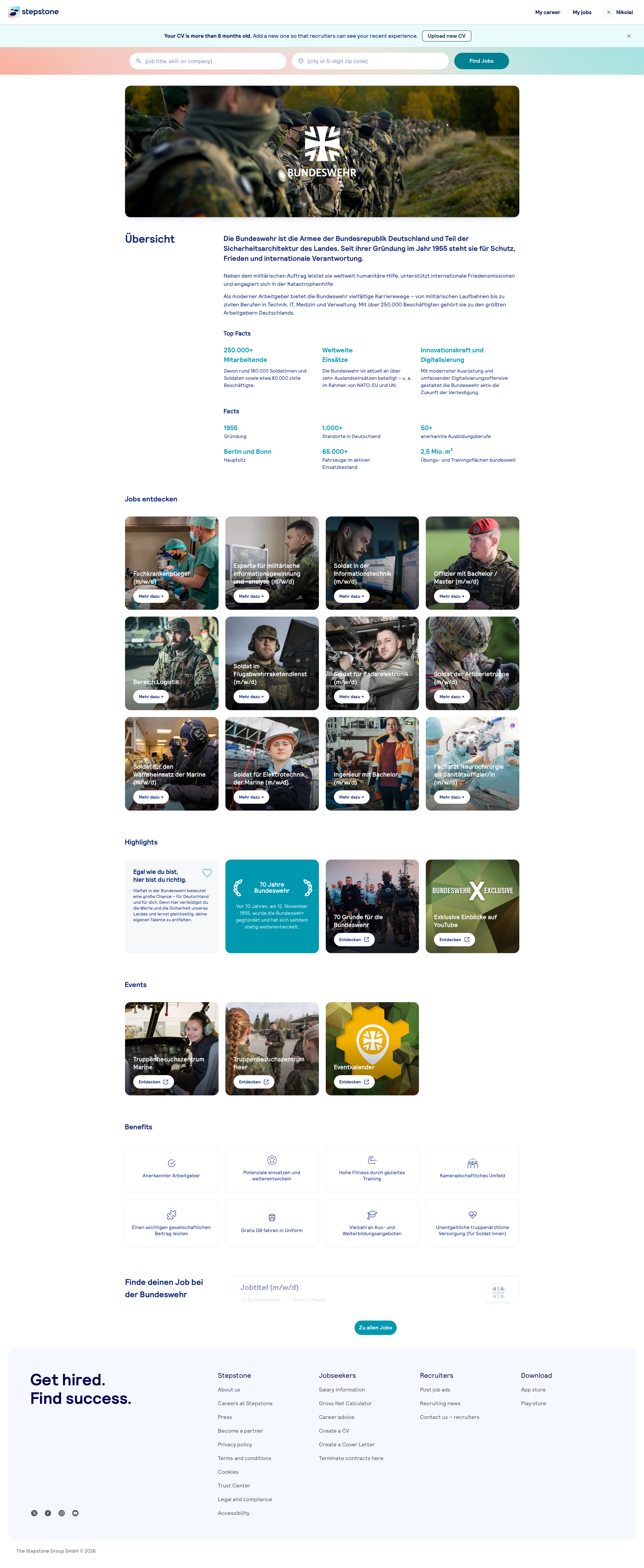 Company Hub Premium — pilot page live on Bundeswehr profile